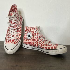 ─୨ৎ─ CONVERSE ALL STAR CHUCK TAYLOR HI TRAINER SPORTS MEN RED PRINT SZ 8 (1MS)